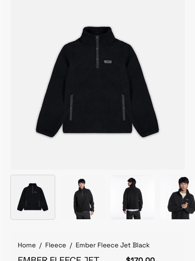Wuxly Ember Fleece, Black, Medium — image 4 of 4
